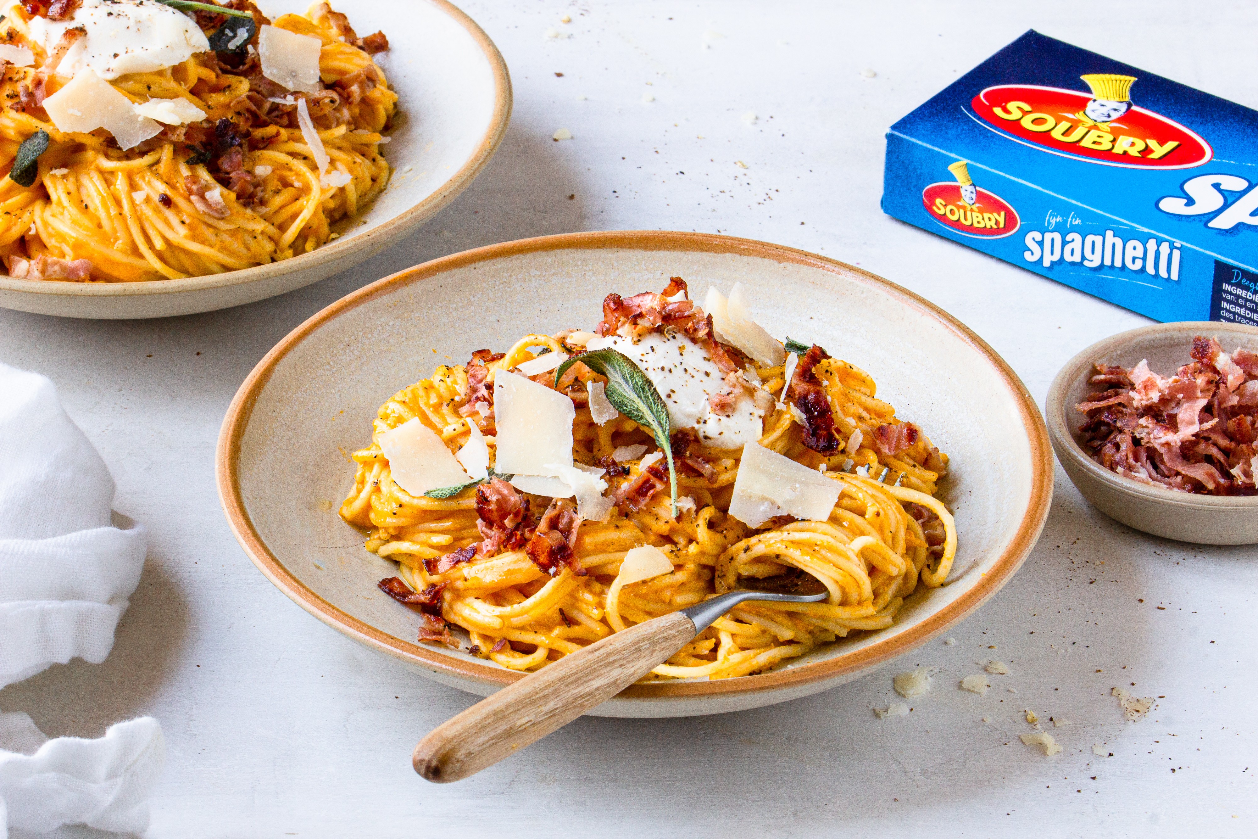 Spaghetti carbonara with butternut | Soubry B2B